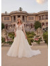 Beaded Ivory Lace Tulle Keyhole Back Floral Wedding Dress